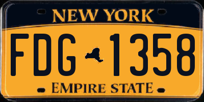NY license plate FDG1358