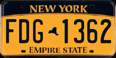 NY license plate FDG1362