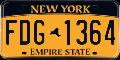 NY license plate FDG1364