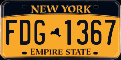 NY license plate FDG1367