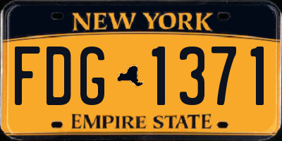 NY license plate FDG1371
