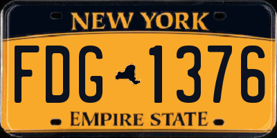 NY license plate FDG1376