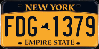 NY license plate FDG1379