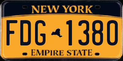 NY license plate FDG1380
