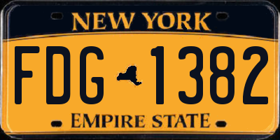 NY license plate FDG1382