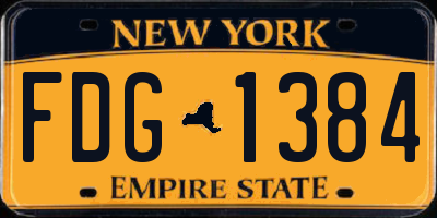 NY license plate FDG1384