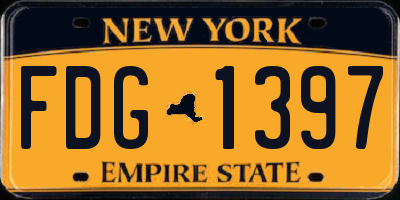 NY license plate FDG1397