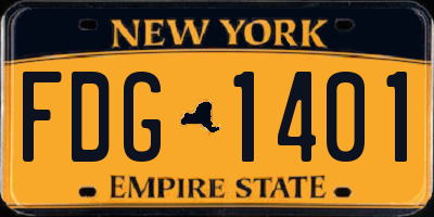 NY license plate FDG1401