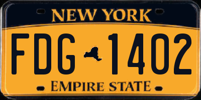 NY license plate FDG1402