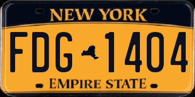NY license plate FDG1404
