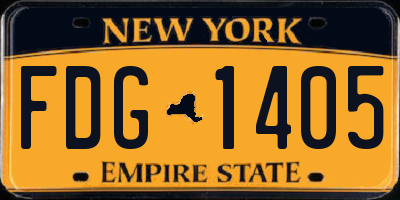 NY license plate FDG1405