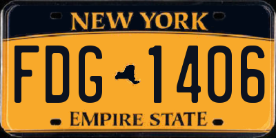 NY license plate FDG1406