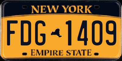 NY license plate FDG1409