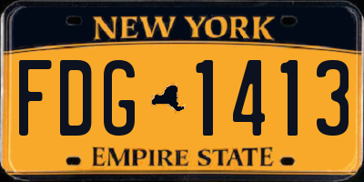 NY license plate FDG1413