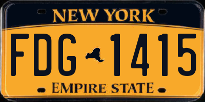 NY license plate FDG1415