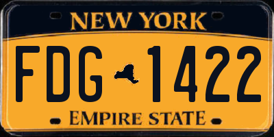 NY license plate FDG1422