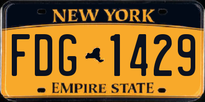 NY license plate FDG1429