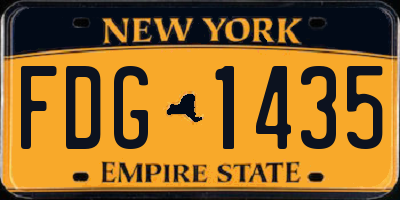 NY license plate FDG1435