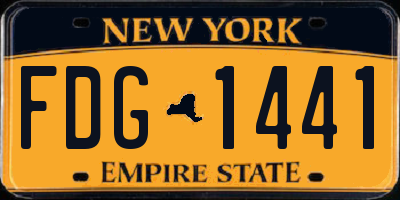 NY license plate FDG1441