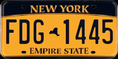 NY license plate FDG1445