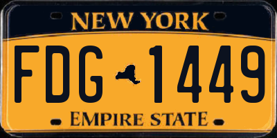 NY license plate FDG1449