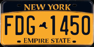 NY license plate FDG1450