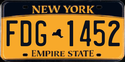 NY license plate FDG1452