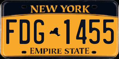 NY license plate FDG1455