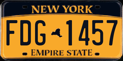 NY license plate FDG1457