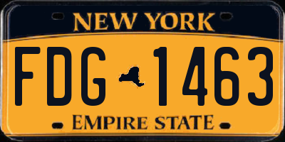 NY license plate FDG1463