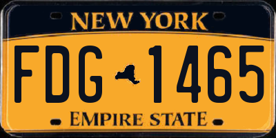 NY license plate FDG1465