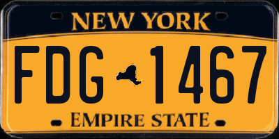 NY license plate FDG1467