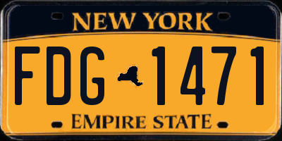 NY license plate FDG1471
