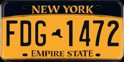 NY license plate FDG1472