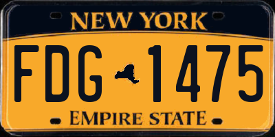 NY license plate FDG1475