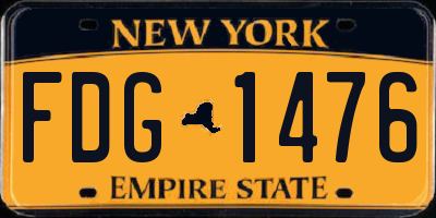 NY license plate FDG1476