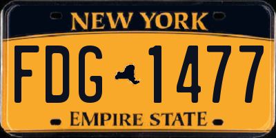 NY license plate FDG1477