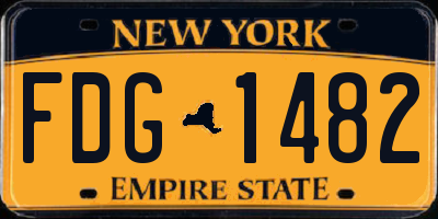 NY license plate FDG1482