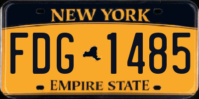 NY license plate FDG1485