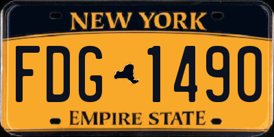 NY license plate FDG1490