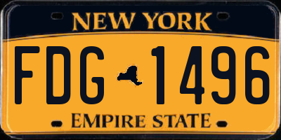 NY license plate FDG1496