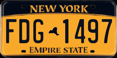 NY license plate FDG1497