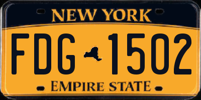 NY license plate FDG1502