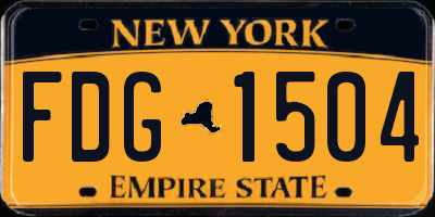 NY license plate FDG1504