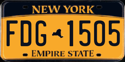 NY license plate FDG1505