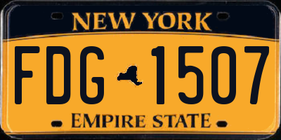 NY license plate FDG1507