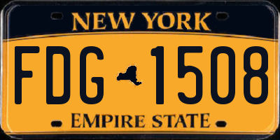 NY license plate FDG1508