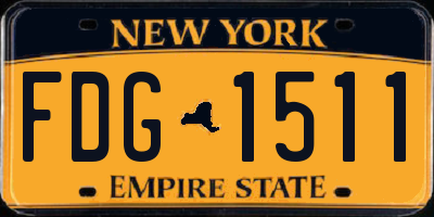 NY license plate FDG1511