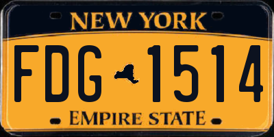 NY license plate FDG1514