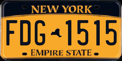 NY license plate FDG1515